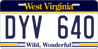 WV license plate DYV640