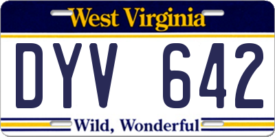 WV license plate DYV642