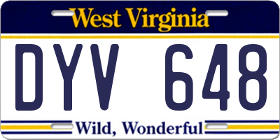 WV license plate DYV648