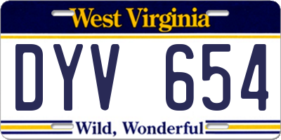 WV license plate DYV654