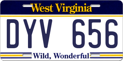 WV license plate DYV656