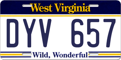 WV license plate DYV657