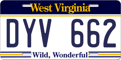 WV license plate DYV662