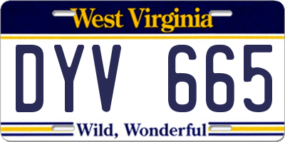 WV license plate DYV665