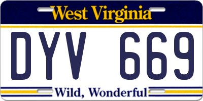 WV license plate DYV669