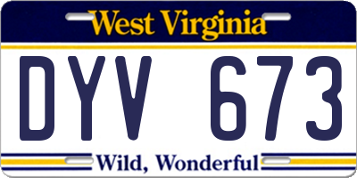 WV license plate DYV673