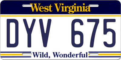 WV license plate DYV675