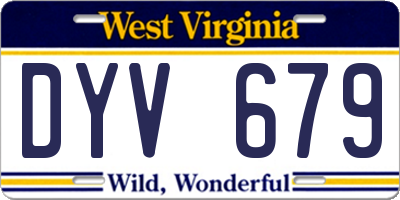 WV license plate DYV679