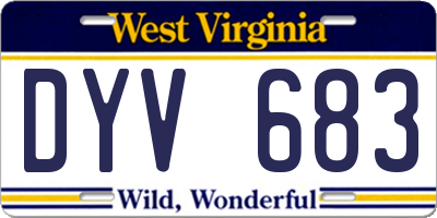WV license plate DYV683