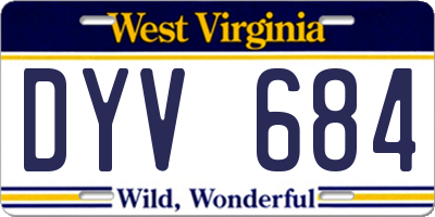 WV license plate DYV684