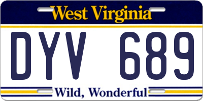WV license plate DYV689