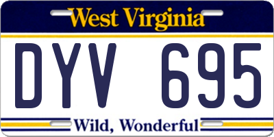 WV license plate DYV695