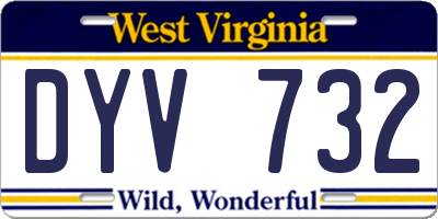 WV license plate DYV732