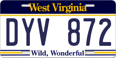 WV license plate DYV872