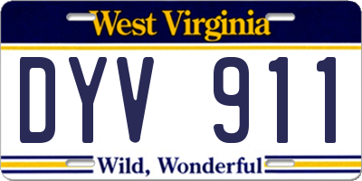 WV license plate DYV911