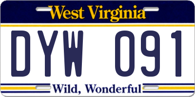 WV license plate DYW091