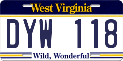 WV license plate DYW118