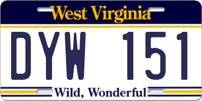 WV license plate DYW151