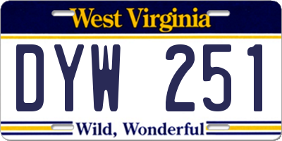 WV license plate DYW251