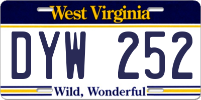 WV license plate DYW252