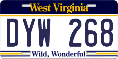 WV license plate DYW268
