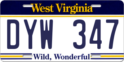 WV license plate DYW347