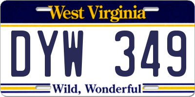 WV license plate DYW349