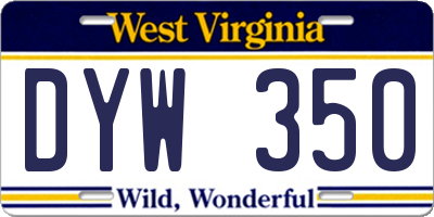 WV license plate DYW350