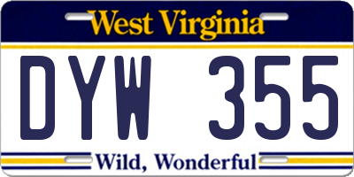 WV license plate DYW355