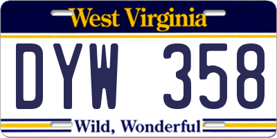 WV license plate DYW358
