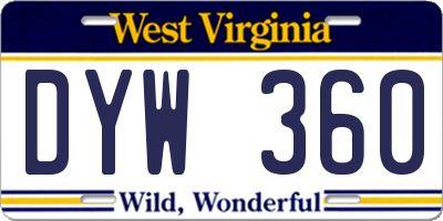 WV license plate DYW360