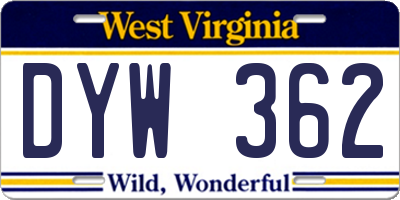 WV license plate DYW362