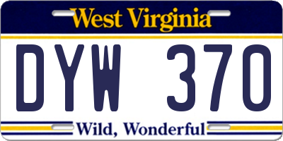 WV license plate DYW370