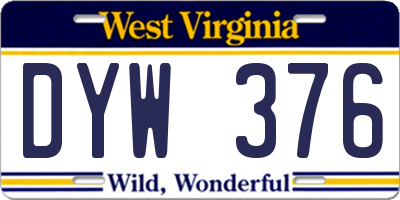WV license plate DYW376