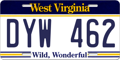 WV license plate DYW462