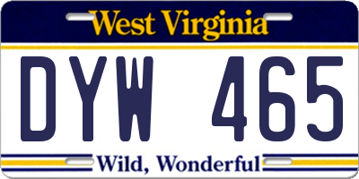 WV license plate DYW465