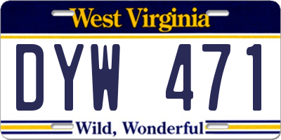 WV license plate DYW471