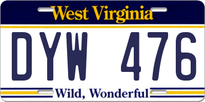 WV license plate DYW476