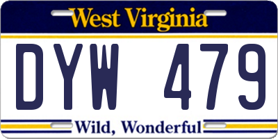 WV license plate DYW479