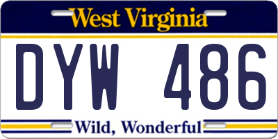 WV license plate DYW486