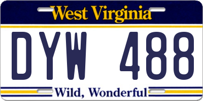 WV license plate DYW488