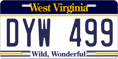 WV license plate DYW499