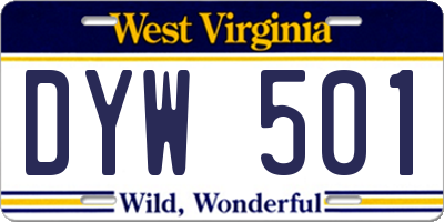 WV license plate DYW501