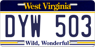 WV license plate DYW503