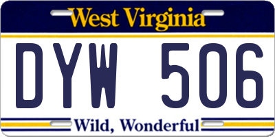 WV license plate DYW506