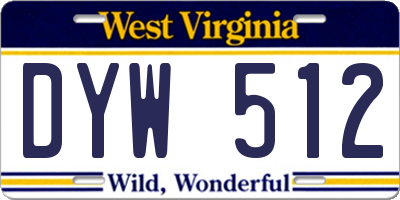 WV license plate DYW512
