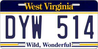 WV license plate DYW514
