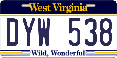 WV license plate DYW538