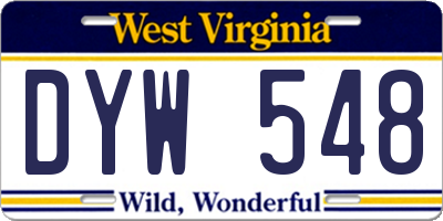 WV license plate DYW548