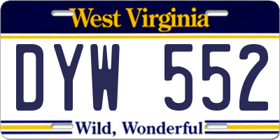 WV license plate DYW552